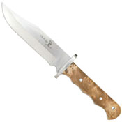 Elk Ridge Burl Wood Handle Fixed Blade Knife