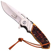 Elk Ridge A003 Drop Point Plain Edge Folding Blade Knife