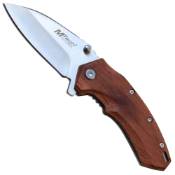 MTech USA MT-A1158BR Folding Knife - Brown Wood Handle