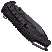 MTech USA A862BK Half Serrated Edge Folding Blade Knife - Black