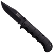 MTech USA A895BS Half Serrated Blade Folding Knife - Black