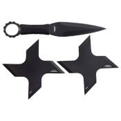 Throwing Knife & 2 Throwing Stars American Skull Set