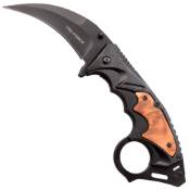 Tac Force Folding Knife  w/Wood Inlay