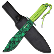 Z Hunter ZB-031 Green Skull Camo Coated Fixed Knife - 15 Inch