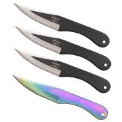 Throwing Knife Set - 4 Piece - Black/Rainbow