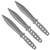 6.5 Inch Set of 3 Chrome Throwing Knives