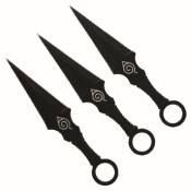 Hone your throwing skills with the Neptune Kunai Throwing Knife Set, featuring a ninja symbol, 6.5 inches each. This set of 3 knives in sleek black is perfect for enthusiasts and training alike.
