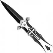 Neptune Cross Pocket Folding Knife - Black