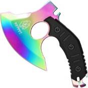Equip yourself with the Neptune Mini Axe in vibrant rainbow colors, complete with a sheath. Compact, versatile, and perfect for various tasks. Get yours now!