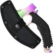 Equip yourself with the Neptune Mini Axe in vibrant rainbow colors, complete with a sheath. Compact, versatile, and perfect for various tasks. Get yours now!