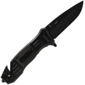 Black Action Liner Lock Spring Assisted Pocket Knife