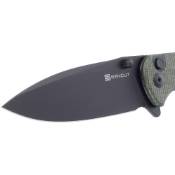 Explorer Sachse Flipper Satin Blade Knife - Micarta Black, refined elegance 