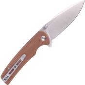 Explorer Sachse Flipper Satin Blade Knife - Micarta Black, refined elegance 