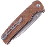 Explorer Sachse Flipper Satin Blade Knife - Micarta Black, refined elegance 