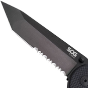 Partially Serrated Flash II With Black TiNi Tanto Knife