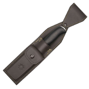 Zoomer Plain Edge Fixed Blade Knife w/ Leather Sheath