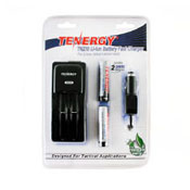 Tenergy Li-ion 2600mAh Protected Button Top Batteries W/Smart Charger