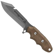 TOPS Backpacker's Bowie Green Canvas Micarta Handle Fixed Knife