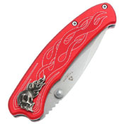 United Cutlery Tailwind Nova Skull Red Straight Edge Folder Knife
