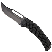 United Cutlery Willumsen Urban Tac Blondie Black Half Serrated Knife