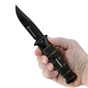 USMC Black and Green Combat Pocket Folding Knife