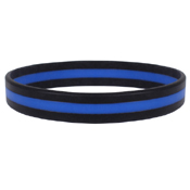 Silicone Bracelet with Thin Blue Line