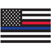 Ultra Force Thin Blue Line and Thin Red Line Flag Decal