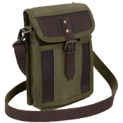 Canvas Travel Portfolio Bag With Leather Accent