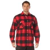 Ultra Force Extra Heavyweight Buffalo Plaid Flannel Shirt - Red Plaid - 5XLarge