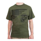 US Flag / USMC Eagle - Globe & Anchor T Shirt