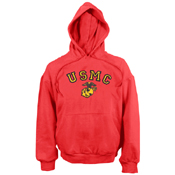 Mens USMC Globe And Anchor Pullover Hooded Sweatshirt