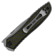 ZT 0640 Green Carbon Fiber Overlay Handle Folding Knife