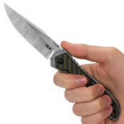 ZT 0640 Green Carbon Fiber Overlay Handle Folding Knife